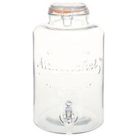 vidaXL Waterdispenser XXL met kraan 8 L glas transparant