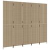 vidaXL Kamerscherm 5 panelen poly rattan beige