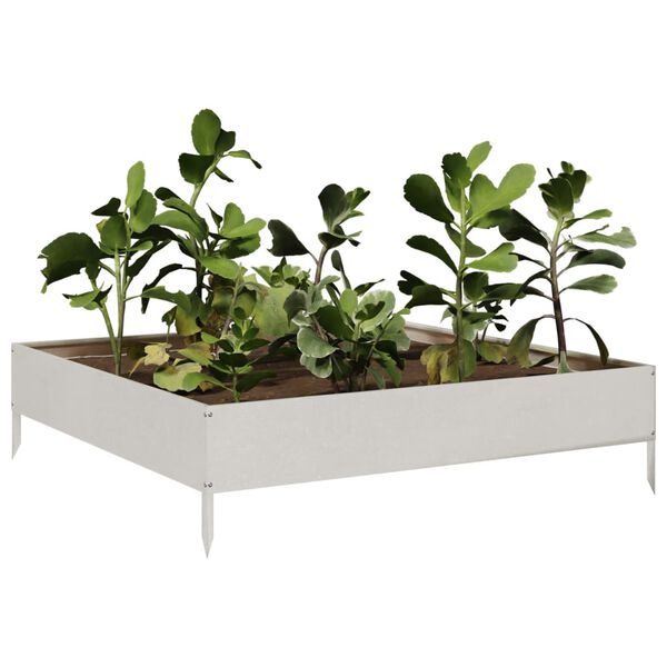 vidaXL Plantenbak verhoogd 100x100x26 cm roestvrijstaal