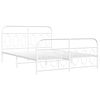 vidaXL Bedframe met hoofd- en voeteneinde metaal wit 150x200 cm