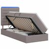 vidaXL LED Opslagbed met Matras Taupe 90 x 200 cm Stof