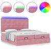 vidaXL Ottoman bed met matrassen en LED's 180x200cm fluweel roze