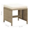 vidaXL Tuinkrukken 2 st met kussens poly rattan beige
