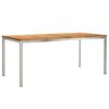 vidaXL Eettafel 180x90x75 cm Massief Teakhout en RVS