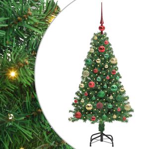 vidaXL Kunstkerstboom Groen 120 cm PVC en Staal en Kunststof