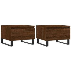 vidaXL Salontafels 2 st 50x46x35 cm bewerkt hout bruin eikenkleur