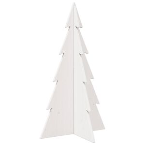 vidaXL Kerstdecoratie kerstboom 80 cm massief grenenhout wit