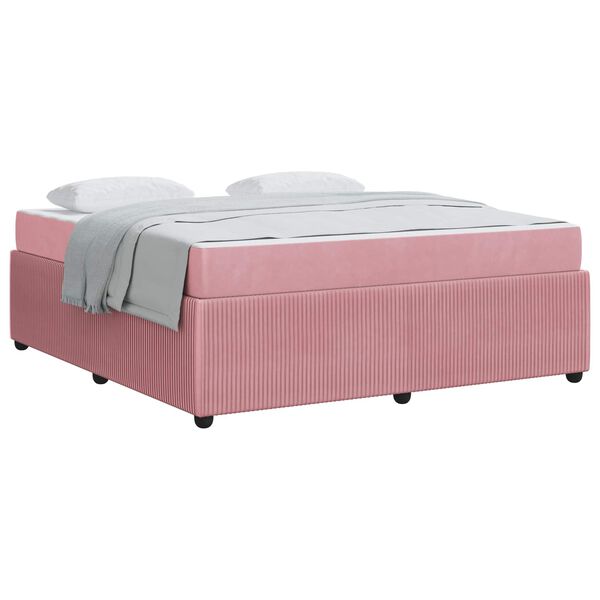 vidaXL Bedframe met matras Roze 180 x 200 cm Stof