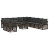 vidaXL Tuinbankenset 12 st 11-zits Grijs poly rattan