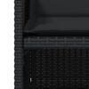 vidaXL 5-delige Tuinset met kussens poly rattan zwart