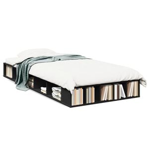 vidaXL Bedframe bewerkt hout zwart 75x190 cm