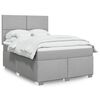 vidaXL Boxspring met matras stof lichtgrijs 140x190 cm