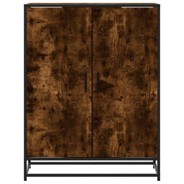 vidaXL Schoenenkast 75x38x97,5 cm bewerkt hout en metaal gerookt eiken