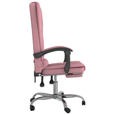 vidaXL Kantoorstoel massage verstelbaar fluweel roze