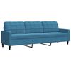 vidaXL 3-delige Loungeset met kussens en bolsters fluweel blauw