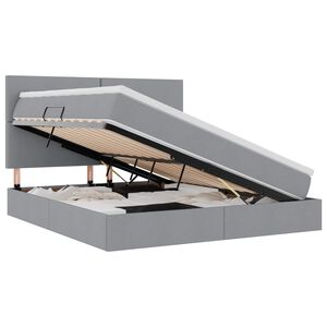 vidaXL Opslag bed met matras Lichtgrijs 180 x 200 cm Polyester