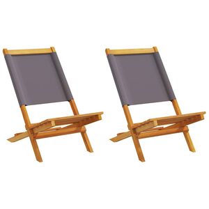 vidaXL Tuinstoelen 2 st inklapbaar acaciahout en stof antracietkleurig