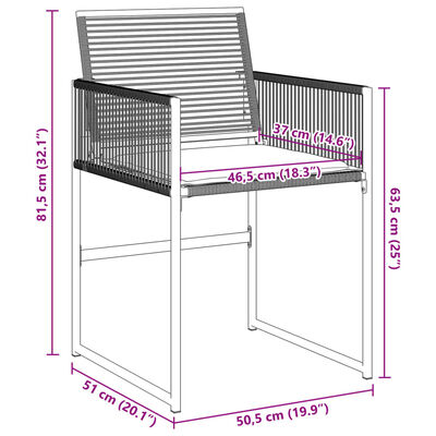 vidaXL Tuinstoelen 4 st met kussens poly rattan zwart