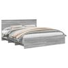 vidaXL Bedframe met hoofdeinde Grijs Sonoma 200 x 200 cm Bewerkt hout
