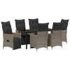 vidaXL Tuin eettafelset 7 st Grijs poly rattan