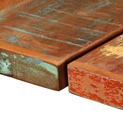 vidaXL Barset massief gerecycled hout en echt leer 7-delig