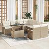 vidaXL Tuin Sofa Set met kussen met opslag 9 pcs Beige Poly Rattan