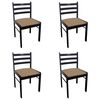 vidaXL Eetkamerstoelen 4 st massief rubberwood en fluweel bruin