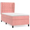 vidaXL Boxspring met matras fluweel roze 90x200 cm