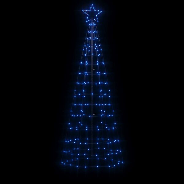 vidaXL LED-kerstboom met spikes 220 LEDs 180 cm blauw