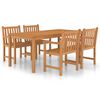 vidaXL 5-delige tuinset 180x90 cm massief teakhout
