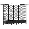 vidaXL Verhoogd Bed met Trellis en Dak Zwart 203,5 x 40 x 129 cm PP