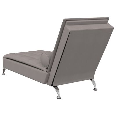 vidaXL Massage chaise longue met bolster stof taupe