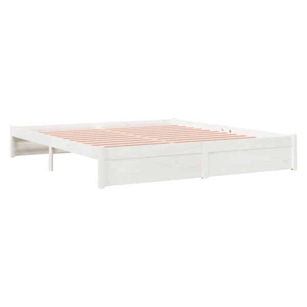 vidaXL Bedframe massief hout wit 180x200 cm