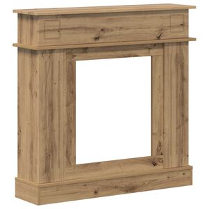 vidaXL Haardomlijsting Artisanaal eiken 102 x 26 x 100 cm Bewerkt hout