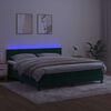 vidaXL Boxspring met matras en LED fluweel donkergroen 160x200 cm