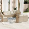 vidaXL 8-delige Loungeset met kussens poly rattan beige