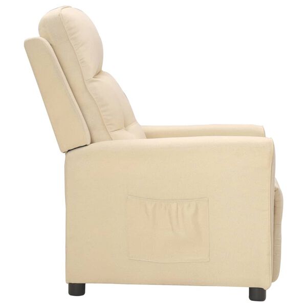 vidaXL Sta-op-stoel stof cr&egrave;mekleurig