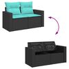 vidaXL 6-delige Loungeset met kussens poly rattan zwart