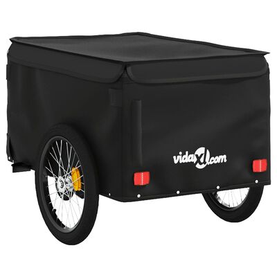 vidaXL Fietstrailer 30 kg ijzer zwart