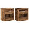 vidaXL Nachtkastjes 2 st met lade 39x28x41 cm oud houtkleurig
