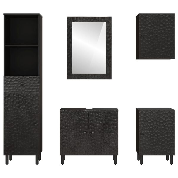 vidaXL 5-delige Badkamermeubelset massief mangohout