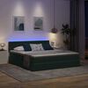 vidaXL Bed met LED-striplichten Donkergroen 180 x 200 cm Fluweel
