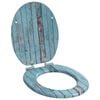 vidaXL Zachte sluit toiletbril Blauw 44 x 38 cm MDF-plaat