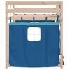 vidaXL Stapelbed met gordijnen 90x190 cm massief grenenhout blauw