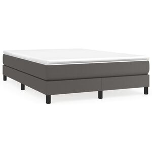 vidaXL Boxspring bed kunstleer grijs 140x190 cm