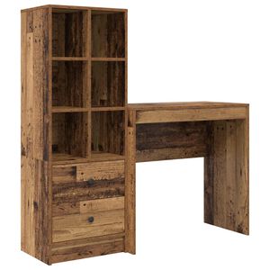 vidaXL Bureau Oudhout 125,5 x 40 x 127 cm 2 st