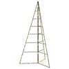 vidaXL Metalen kerstboom met led KUOPIO 140 cm Warmwit Staal Zwart