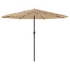 vidaXL Parasol met LED's en stalen paal 324x324x247 cm bruin