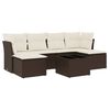 vidaXL 7-delige Loungeset met kussens poly rattan bruin