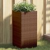 vidaXL Plantenbak 30x30x60 cm poly rattan bruin